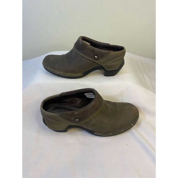 Merrell Drizzle Mocha Wrap Clog Leather Size 8.5 - Picture 3 of 9
